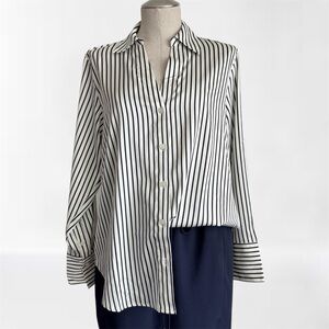H&M Striped V-Neck Blouse